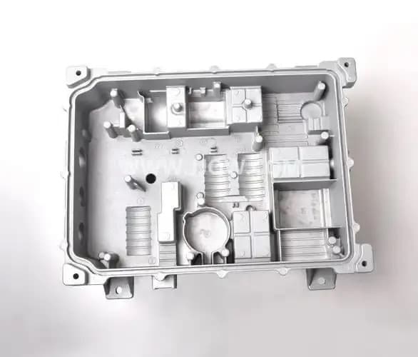 OEM aluminum die-cast housing with ribs, bosses, and mounting features