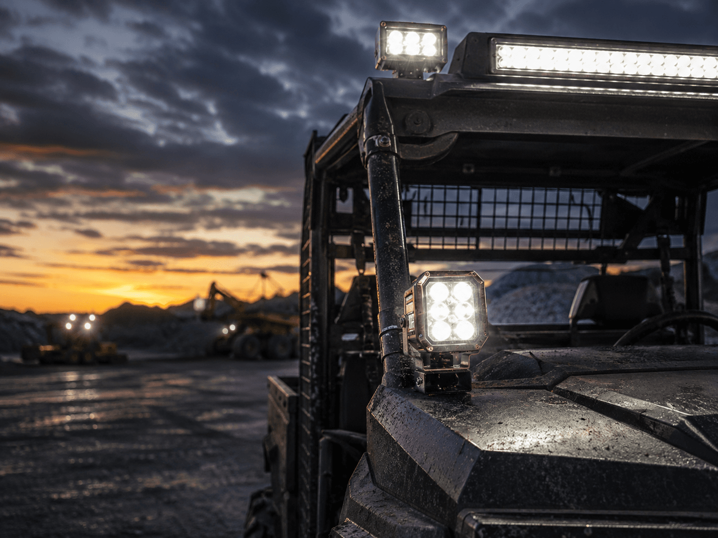Compact LED work light suitable for motorcycle and utility lighting programs